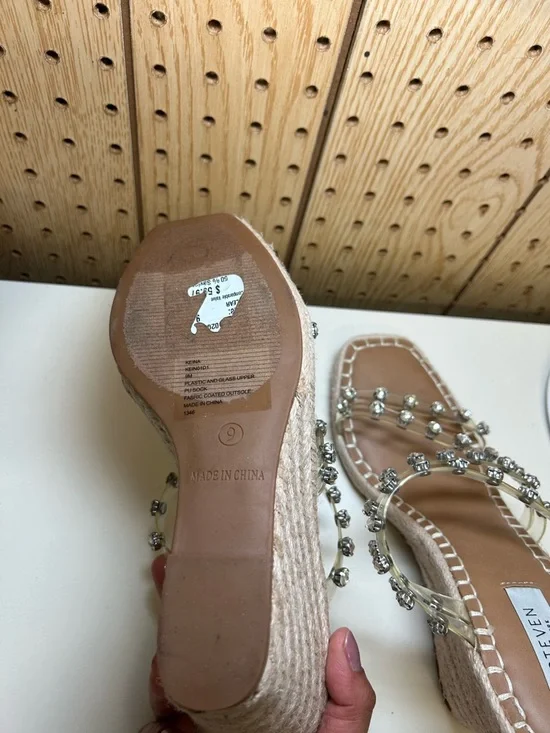 Steven New York Crystal -Embellished Clear Espadrille Wedge Sandal - Women - Picture 8 of 9